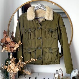 Vintage Sherpa Military Trucker Jacket